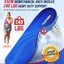 240+lbs Heavy Duty High Arch Support Orthotic Insoles for Plantar Fasciitis Pain Relief - for Men, Women, Work Boots, Shoes (M(Men 9-10.5/Women 10-11.5), Blue)