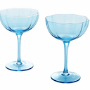 Tabletops Gallery 2 Piece Coupe Glass Set - Blue, 2 pc