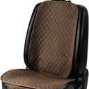 1 Pack Linen Car Seat Cover Front Seat Covers Soft & Breathable Front Premium Covers with Non-Slip Protector Universal Fits Most Automotive, Vans, SUVs, Trucks (1Pack Brown)