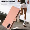 Wallet Case for Samsung Galaxy Note 10 5G with Wrist Strap and Shoulder Strap Card Holder Flip Stylish PU Leather 7+ Card Slots RFID Blocking Phone Cover for Note10 Notes 10s Ten Not S10 Pink