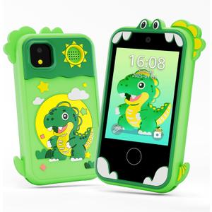 Kids Phone for Girl Toys, Christmas Birthday Gifts for Age 3-10 Year Old Girls Boys Toys, Kids Toddler Smart Phone, Detective Educational Learning Toys with 2.8" Touchscreen, Music Video Game (Green)
