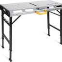 Metal Welding Table Folding 1000 lbs Load Capacity Heavy Duty Steel Construction Workbench for Welding Adjustable 7 Level Height (WB065)