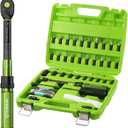 1/4 Torque Wrench with Bike Tire Repair kit, 37Pcs Dual-Range1-26 Nm/10-231.3 in.lb3% Precision Inch Pound Torque Wrench, 72 Tooth Dual-Direction for MTB, E-Bike, Moto Maintenance