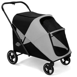 Pawccoli Dog Stroller for Large & Medium Dogs, 4 Wheels Pet Stroller for Large Dogs up to 120lbs, Extra Large Dog Stroller with Foldable Design, Sun Shades, Storage Pocket, Breathable Mesh, Large_Walk In