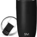 Simple Modern Travel Coffee Mug Tumbler with Flip Lid | Reusable Insulated Stainless Steel Cold Brew Iced Coffee Cup Thermos | Gifts for Women Men Him Her | Voyager Collection | 16oz | Midnight Black | with Flip Lid, Reusable, Insulated, Cold Brew, Iced Coffee Cup, Thermos