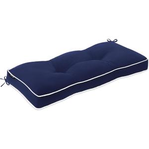 Favoyard Outdoor Bench Cushion 36 x 14 Inch Water-Resistant & 3-Year Fade Resistant Patio Furniture Cushions Tufted Garden Seat Pads for Indoor/Outdoor Porch Sofa Settee Couch with Ties, Blue