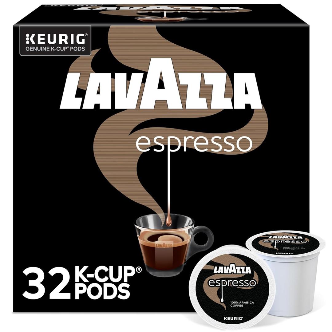 Lavazza Espresso, Single-Serve Keurig K-Cup Pods, Medium Roast Coffee, 32-Count Box (BBD 04/07/28)