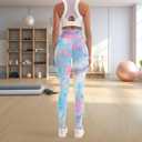 Women's Leggings Seamless Tie-Dyed Yoga Pants High Waist Tummy Control Workout Tights (X-Large, Multicolor)