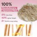 REECHO Hair Topper for Women - 100% Japanese Revolutionary Fiber Short Toupee Wiglet Topper Hairpiece for Women with Thinning Hair Loss Lightweight Large Base for Full Coverage - Light Ash Blonde