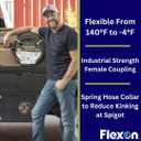 Flexon Flextreme Pro 5/8" x 100ft Performance Rubber Garden Hose Heavy-Duty, Kink-Resistant, All-Weather Flexibility, Industrial-Grade Couplings, Durable Outdoor Watering Hose for Lawn & Garden