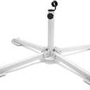 KiKiHeim Patio Umbrella Stand Outdoor Base, Portable Foldable Beach Umbrella Stand, Rust Free Tempered Iron Umbrella Base Holder, White