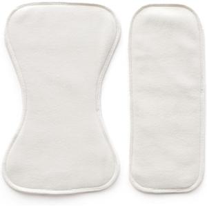 Esembly Ultra Absorbent Overnight Hemp Cloth Diaper Booster Inserts with Stay-Dry Fleece  Reusable Nighttime Doublers for Heavy Wetters  Size 2, 1 Set (1 Contours and 1 Boosters)