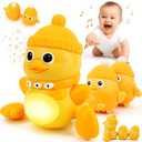 TOY Life Baby Tummy Time Toys 6-12 Months Musical Crawling Toys Dancing Duck Toy Set with Mama & Baby Ducklings, Interactive Duck Family, Easter Birthday Gift for 1 Year Old Boy Girl
