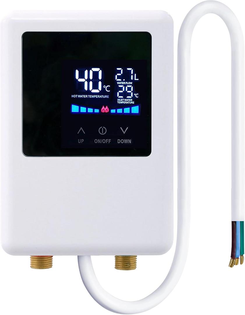 Tankless Water Heater Electric 5000W 110V - 120V, Under Sink Instant Water Heater Tankless, On Demand Hot Water Heater Electric 110 Volt, Mini Water Heater Electric Tankless Under Sink for RV, Kitchen