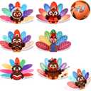 Thanksgiving Cards with Envelopes,48PCS Turkey Cards Happy Thanksgivings Greeting Note Card with Envelopes and Stickers,6 Designs Thanksgiving Card Bulk,Thankful Card for Adult