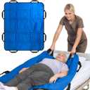 Upgraded 3-Layer Comfort Positioning Bed Pad with Handles 48" x 40" Washable Waterproof Transfer Board for Turning Inconvenience Care Transfer Sheet (Lake Blue)