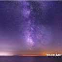 TECKNET Mouse Pad with Anti-fray Stitching, Waterproof Surface & Non-Slip Rubber Base with Stitched Edges Gaming Mouse Mat for LaptopCompatible with Laser and Optical Mice- Dark Purple Galaxy (10.6L x 8.2W inches)