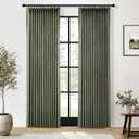 Sage Green Pinch Pleated Linen Curtains 84 Inches Long for Living Room Bedroom with Rings Hooks Clips Back Tab Semi Sheer Curtains Light Filtering Boho Farmhouse Drapes Light Green, 40"W x 84"L