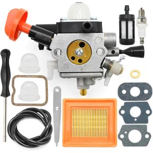 4180-120-0617 Carburetor Kits with 2 Primer Bulbs, Replacement for Stihl FS131 HT131 FS131R FS311 HT133 KM131 Lawnmower