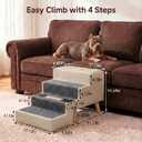 16.5" H Leather Dog Stairs for Small Dogs 2-in-1 Dog Stairs&Ottoman