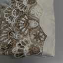 Beige Embroidered Coffee Table Cover Rectangular Dust Cover (23.6''x47'')