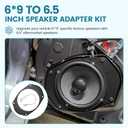 NuIth 6X9 to 6.5 inch Door Speaker Spacer W/Speaker Wire Harness for Select 2007-2014 Dodge/Jeep/Chrysler Rear Front Speaker, 6.5 inch Aftermarket Speaker Spacer Ring Installation Kit