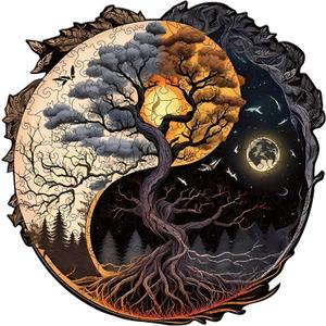 Wooden Puzzles for Adults, Tree of Life Wood Puzzles 200 Pieces, Irregular Animal Shaped Unique Wooden Jigsaw Puzzles, Creative Ghristmas Gift for Teenagers and Adults