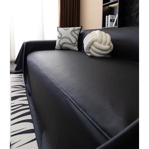 vctops Waterproof Thick PU Leather Sofa Covers for Sectional Sofa Luxury Couch Cover for Dogs Loveseat Covers Futon Cover L Shaped Cover Wipeable Couch Protector (Black,71"x71")