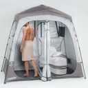 Porayhut Camping Shower Tent Deluxe Changing Room Easy Set Up Privacy Shelter,Large Toilet Tent with Floor Drain Design for Beach, Camping,Hiking with Stakes and Ropes for Stability