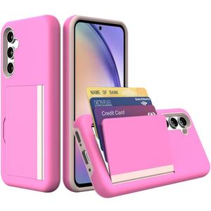 Galaxy A54 Case with Card Holder,Credit Card Slot Protective Wallet Case for Samsung Galaxy A54 - Pink