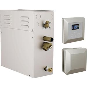 Delta Faucet SimpleSteam 10kW Steam System Kit Brushed Nickel, Includes 10kW Steam System Generator, Square Digital System Control, Square Steam Head, Lumicoat Stainless 5P-EST010-SS-PR