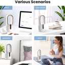 KONSIDEN Desk Fan Bladeless, 11.8 Inch Office Fan Small, Quiet, 3 Speed Adjustment, Touch Control, Easy to Clean, Desk Fans Small Quiet, Ideal for Office, Living Room, Bedroom, White