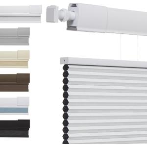 No Tools No Drill Top Down Bottom Up Cellular Shades for Windows, 1" Blackout Fabric, Cordless Honeycomb Blinds for Indoor Window, Thermal Insulated Noise Reduction, Custom Size, White