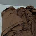 MooMee Fitted Bottom Sheet Only 100% Washed Cotton Linen Like Textured Breathable Durable Soft Comfy Deep Pocket Fits Mattress up to 17" (Cocoa Brown, Queen)