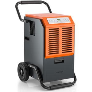 163 Pints Commercial Dehumidifier, 4500 Sq.Ft Crawl Space Dehumidifier with Drain Hose, 24H Timer, for Basement, Warehouse, Job Site (Orange)