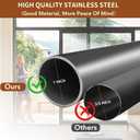 Sliding Door Security Bar, 17-46 Inches Adjustable Patio Door Security Bar, Matte Black Sliding Door Lock Bar with Rubber Tips, 1 Inch Diameter Window Security Bar for Home