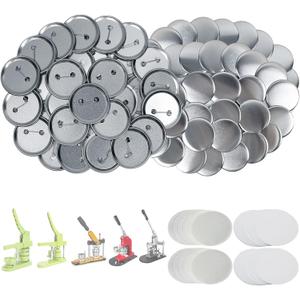 200 Set 2.25 inch Button Maker Kit, 58mm Supplies, Includes Metal Pin Back Cover, Shells, Blank Paper & Film