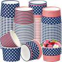 Hsei 120 Pack American Flag Ice Cream Cups 9 oz 4th of July Paper Treat Snack Cup Patriotic Disposable Soup Bowls for Patriotic Party Veterans Day Election Independence Day Decorations