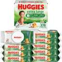 Huggies Extra Large Baby Wipes, Unscented, 9 Flip-Top Packs, 378 XL Wipes Total, Packaging May Vary