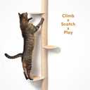 51" Wall-Mounted Cat Tree  Modern Space-Saving Cat Shelf with Sisal Scratching Post & Steel Climbing Steps  Stylish Cat Wall Furniture for Small Spaces