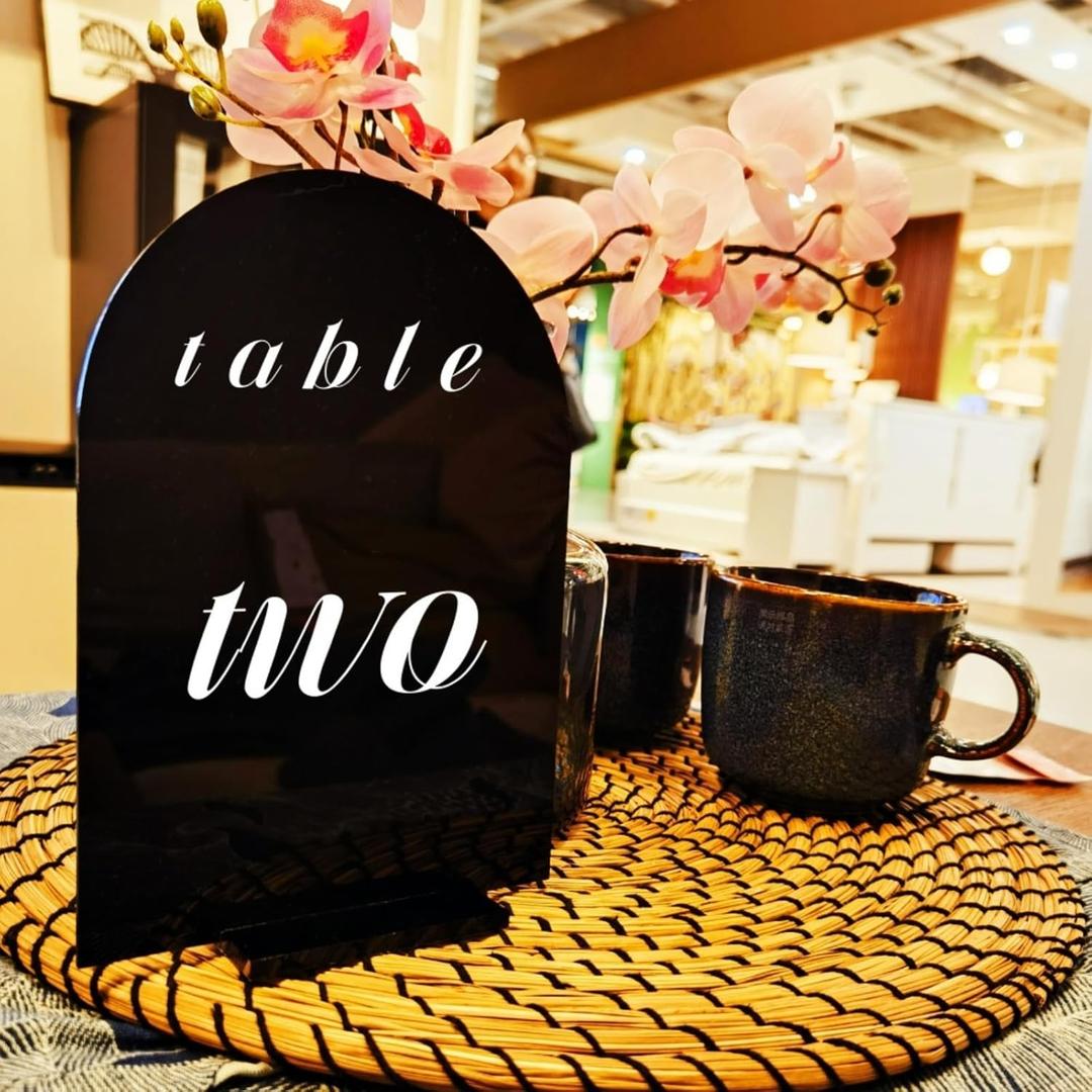 5x7 Inch Arch Acrylic Sign with Stand,15Pack Blank Arch Acrylic Table Signs with Base for DIY Wedding Table Numbers, Arched Wedding Signage, Events& Parties (Black)