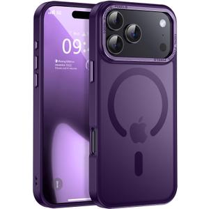 Newfuture Magnetic for iPhone 17 Pro Case [Compatible with Magsafe] [Military Grade Drop Protection] Translucent Matte Anti-Scratch Shockproof Protective Phone Cover 6.3 Inch, Deep Purple