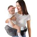 HKAI Baby Hip Carrier,Baby Carrier with Adjustable Waistband & Breathable Mesh, Ergonomic Carrier with Non-Slip Hip Seat Surface for Newborns & Toddlers (Grey)