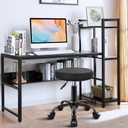 KKTONER Round Rolling Stool Height Adjustable Stool PU Leather Chair with Wheels Salon Spa Drafting stools Small (Black)