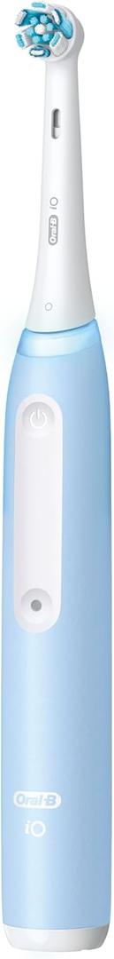 Oral-B Rechargeable Electric Toothbrush, iO3 Limited Deep Clean, 3 Cleaning Modes, Visual Pressure Sensor to Protect Gums, , Travel Case, ICY Blue