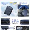 LIGHT FLIGHT Expandable Carry On Luggage 22x14x9 Airline Approved with Double Spinner Wheels, 20 Inch Lightweight Hard Shell Rolling Suitcases with TSA Lock, Dark Blue