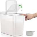 TBMAXS Rice Flour Storage Container - 12.7 Qt | 25 Lbs Crystal-Clear Plastic Food Storage Containers Bin with Pop-up Lid for Grains Beans, Dry Food Holder for Kitchen Pantry Organization and Storage