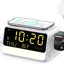 BLKE 7-in-1 Wireless Charging Station for Samsung&Apple Device, Charger Stand with Voice-Controlled Light, for iPhone 17/16/15/14/13 Pro Max, Samsung Galaxy, Google Devices, Apple&Samsung Watch, AirPods (White)