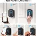 Keyless Entry Door Lock with Built-in WiFi, Fingerprint Keypad Deadbolt, Door Locks for Front Door, No Hub Needed, App Control, ANSI/BHMA Grade 3, Auto-Locking, Easy Install, Matte Black