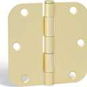 Goldenwarm 6-Pack 3.5 Inch Polished Brass Door Hinges - Bright Gold Hinges for Interior Doors - 3-1/2'' x 3-1/2'' with 5/8'' Radius Corners